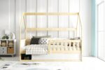 Κρεβάτι Παιδικό Montessori Smart Domek  Natural με Στρώμα 80×160cm - Image 2