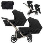 Πολυκαρότσι Διδύμων Kunert IVENTO Duo 3 in 1 Black: καρότσι για δίδυμα