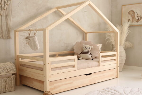 Luletto: Παιδικό κρεβάτι Montessori HouseBed Fello Duo Plus με συρτάρι.