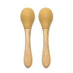 Σετ κουτάλια σιλικόνης με μπαμπού Lorelli, 2 τεμάχια, κίτρινο