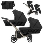 Πολυκαρότσι Διδύμων IVENTO Duo 3 in 1 Eco Black Kunert με τσάντα.