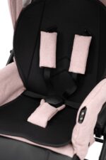 Πολυκαρότσι 3 σε 1 Ivento Black Kunert, ροζ επένδυση και μαύροι ιμάντες.