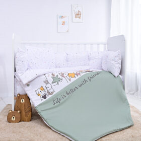 Σετ προίκας μωρού Lorelli LILY Mint Happy Friends για κούνια.