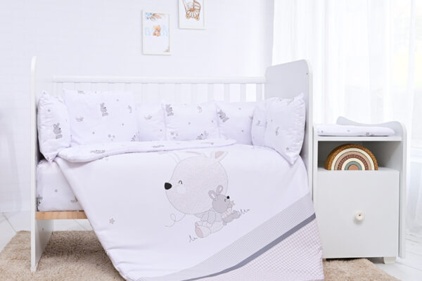Σετ προίκας μωρού Lorelli Trend Plus Grey Rabbits για κούνια
