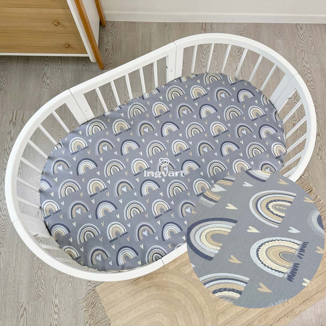 Κατωσέντονο Μεγάλο με λάστιχο Ουράνιο Τόξο Μπλε  για Nika Bed/Smart Bed Ingvart