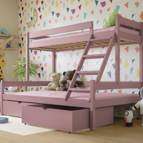 Κουκέτα Rasa: Μονή-ημίδιπλη κουκέτα από μασίφ ξύλο, 90/120x200cm, δώρο έκπτωση.