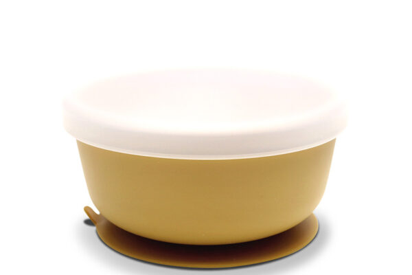 Μπωλ σιλικόνης Lorelli Natural Yellow με καπάκι και αντιολισθητική βάση