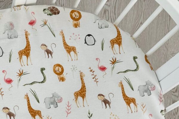 Κατωσέντονο Σαφάρι για Smart Bed Ingvart. Μοτίβο με ζώα, ελαστικό, στρογγυλό/οβάλ.