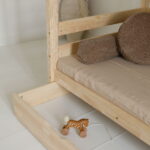 Κουκέτα  Basic Plus με Οριζόντιο Κάγκελο & Συρτάρι Αποθήκευσης σε Φυσικό  Ξύλο  90×200cm  Luletto (Δώρο 10% έκπτωση στα Στρώματα) - Image 4