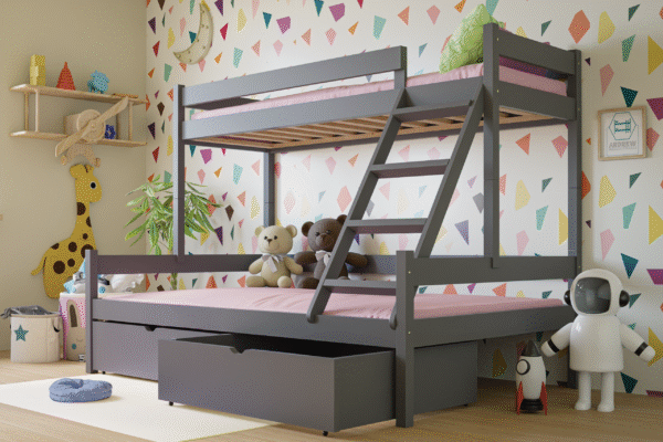 Κουκέτα Rasa: Μονή-ημίδιπλη από μασίφ ξύλο, ιδανική για εξοικονόμηση χώρου.