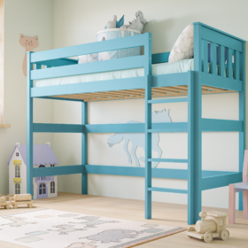 Υπερυψωμένο κρεβάτι Eryk από μασίφ ξύλο Natural 90x200cm.