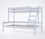 Κουκέτα Rasa μονή-ημίδιπλη λευκή από μασίφ ξύλο 90/120x200cm