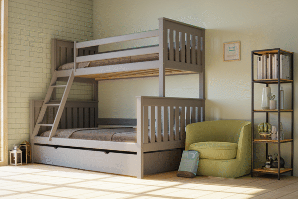 Κουκέτα Arizona: Μονή-ημίδιπλη από μασίφ ξύλο, ιδανική για εξοικονόμηση χώρου.