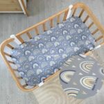 Κατωσέντονο Μεγάλο με λάστιχο Ουράνιο Τόξο Μπλε για Nika Bed Ingvart