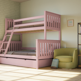 Κουκέτα Arizona: Μονή-ημίδιπλη από μασίφ ξύλο, ιδανική για εξοικονόμηση χώρου.