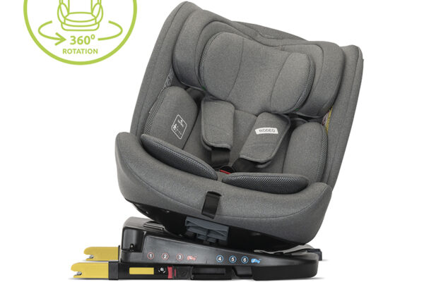 Lorelli Rodeo i-Size γκρι κάθισμα αυτοκινήτου Isofix με περιστροφή 360°.