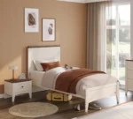 Παιδικό κρεβάτι ημίδιπλο Lapel Cilek, εφηβικό κρεβάτι κρεμ ξύλο 120x200cm.