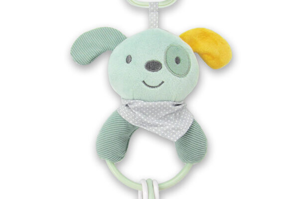 Κρεμαστή Λούτρινη Κουδουνίστρα Dog Green Lorelli, παιχνίδι για μωρά