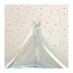 Βρεφική κούνια Sophie La Girafe Baby Oliver με ουρανό κρεβατιού.