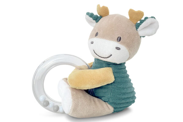 Κουδουνίστρα Lorelli με λούτρινο ζωάκι, παιχνίδι με κρίκο για μωρά.