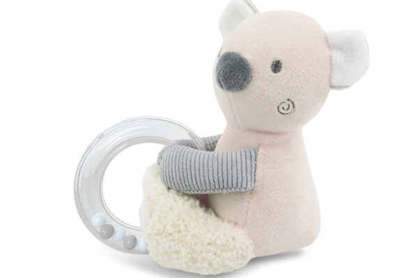 Κουδουνίστρα Lorelli λούτρινο ζωάκι beige με κρίκο, ιδανικό παιχνίδι