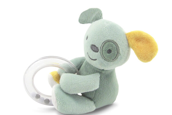 Κουδουνίστρα Lorelli 10191370009: Λούτρινο ζωάκι green με κρίκο, ιδανικό παιχνίδι.