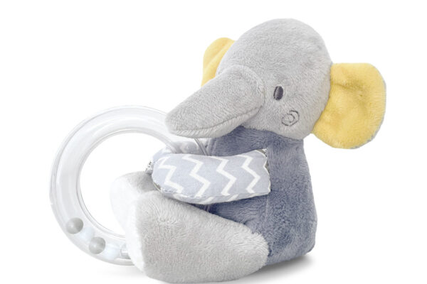 Lorelli Κουδουνίστρα με Λούτρινο Ζωάκι Grey: Λούτρινο παιχνίδι ελεφαντάκι με κρίκο.