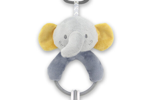 Κρεμαστή λούτρινη κουδουνίστρα ελεφαντάκι γκρι Lorelli για μωρά.
