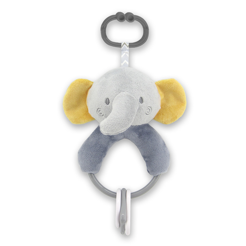 3000 Κρεμαστή λούτρινη κουδουνίστρα ελεφαντάκι γκρι Lorelli για μωρά.