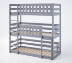 Παιδική κουκέτα Montessori Cozy Nest τριώροφη από μασίφ ξύλο.