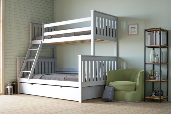 Κουκέτα Arizona μονή-ημίδιπλη από μασίφ ξύλο White 90/160x200cm.