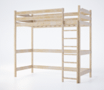 Υπερυψωμένο κρεβάτι Toledo από μασίφ ξύλο Natural 90×200cm.