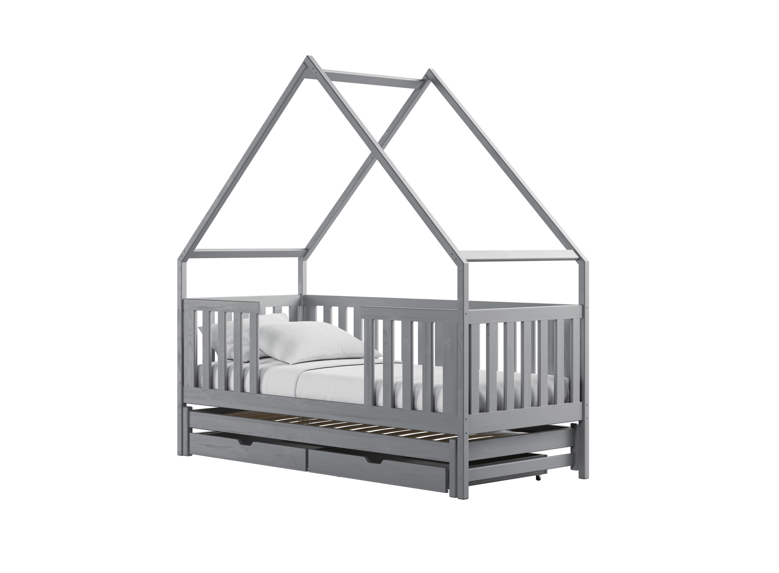 Κρεβάτι Σπιτάκι Magic με Συρόμενο από μασίφ ξύλο