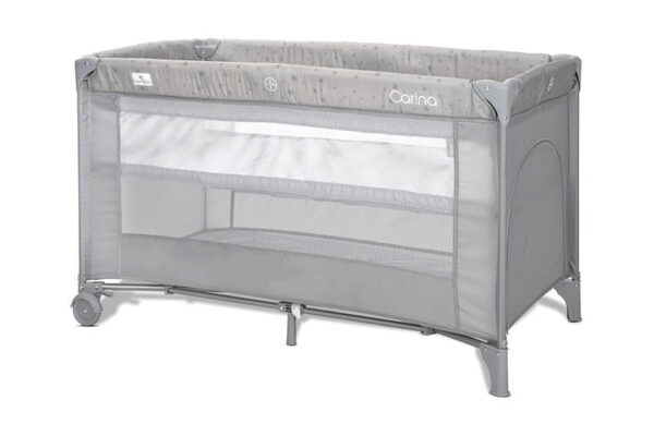 Παρκοκρέβατο Carina 2 Layers Grey Stars Lorelli: Παρκοκρέβατο ταξιδιού μωρού 2 επιπέδων.