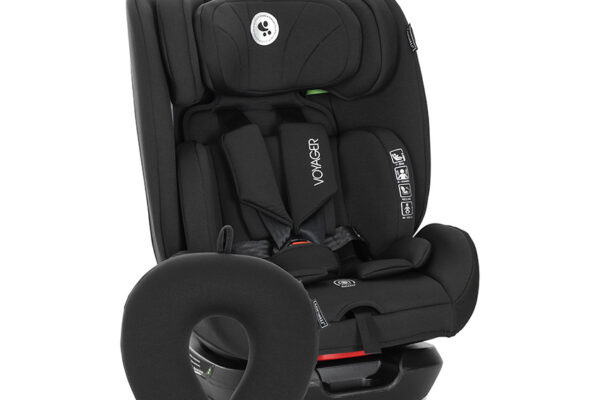 Κάθισμα αυτοκινήτου Voyager i-Size Lorelli μαύρο με μαξιλάρι ταξιδιού.