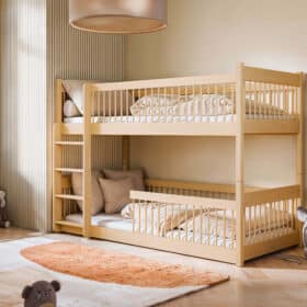 Κουκέτα Montessori Boston μασίφ ξύλο 90x200cm, ιδανική για παιδικό δωμάτιο.