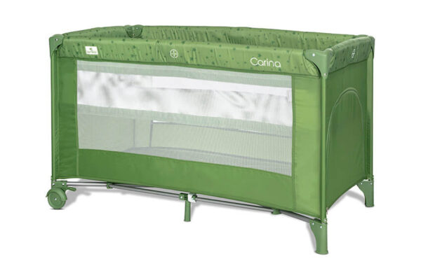 Παρκοκρέβατο Carina Lorelli 2 επιπέδων Green Stars, παρκοκρέβατο ταξιδιού μωρού.
