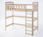 Υπερυψωμένο κρεβάτι Damian από μασίφ ξύλο Natural 90×200cm.