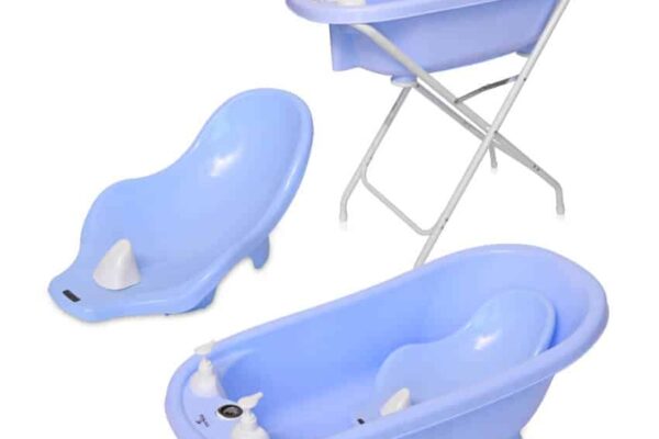 Βρεφική μπανιέρα Lorelli 88cm με βάση, θερμόμετρο και γλύστρα.