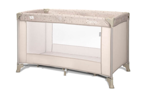 Παρκοκρέβατο Carina Lorelli, μπεζ με αστέρια, παρκοκρέβατο ταξιδιού μωρού.