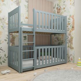 Παιδική κουκέτα Montessori Konrad γκρι από μασίφ ξύλο 90x200cm.