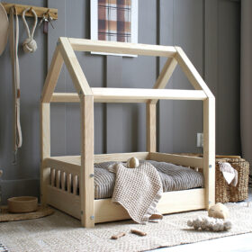 Pet Furry House Bed S  Natural  με Μαξιλάρα Luletto