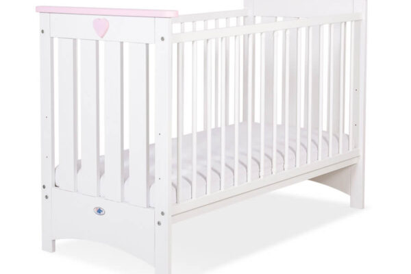 Βρεφικό Κρεβάτι Lorenzo White & Pink 60x120cm, ιδανικό για το μωρό σας.