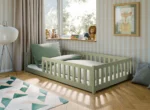 κρεβάτι montessori με κάγκελα olive 120x200
