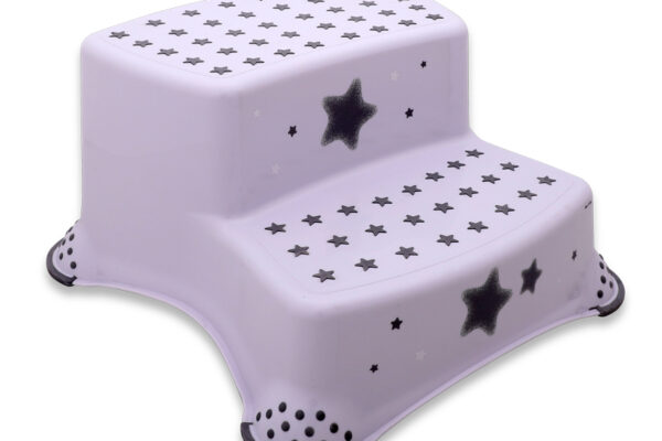 Διπλό βοηθητικό σκαλοπάτι μπάνιου Stars White Lorelli με σχέδια αστεράκια