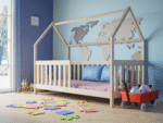 Κρεβάτι Montessori Σπιτάκι Ania House Natural 90×200cm από μασίφ ξύλο
