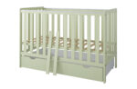 Ξύλινο βρεφικό κρεβάτι Bambi White BabyCute 60x120 με συρτάρι.
