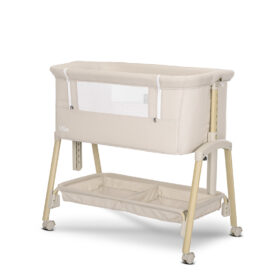 Λίκνο Millie Beige Lorelli: Παρκοκρέβατο, ρυθμιζόμενο ύψος, με αποθηκευτικό χώρο και ρόδες.