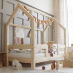 Luletto Montessori Barriera Duo 90x200 παιδικό κρεβάτι από φυσικό ξύλο.