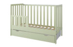 Ξύλινο βρεφικό κρεβάτι Bambi White BabyCute 60x120 με συρτάρι.